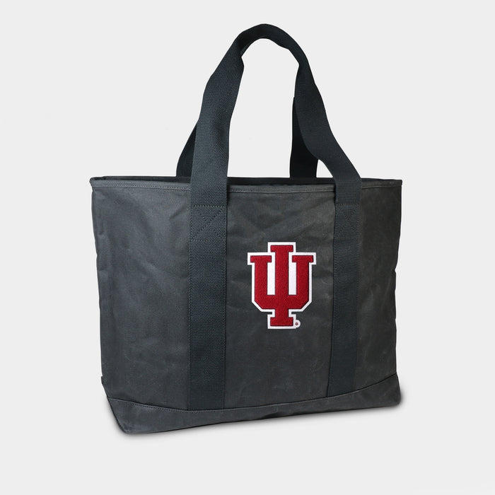 Indiana Hoosiers Black Canvas Boat Tote