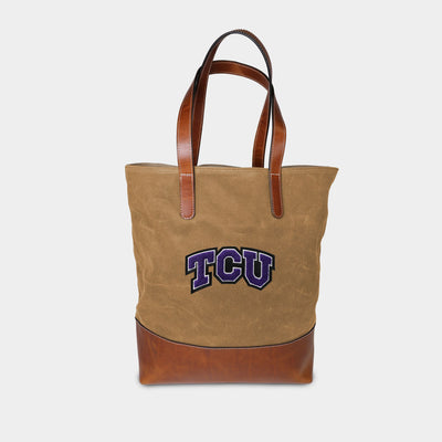TCU Horned Frogs Waxed Canvas Tote