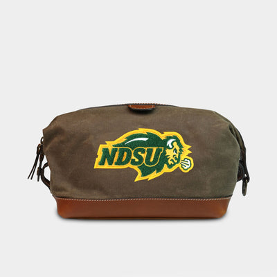 North Dakota State Bison Waxed Leather Shave Bag