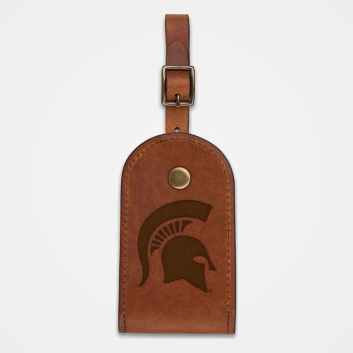 Michigan State Spartans Leather Luggage Tag