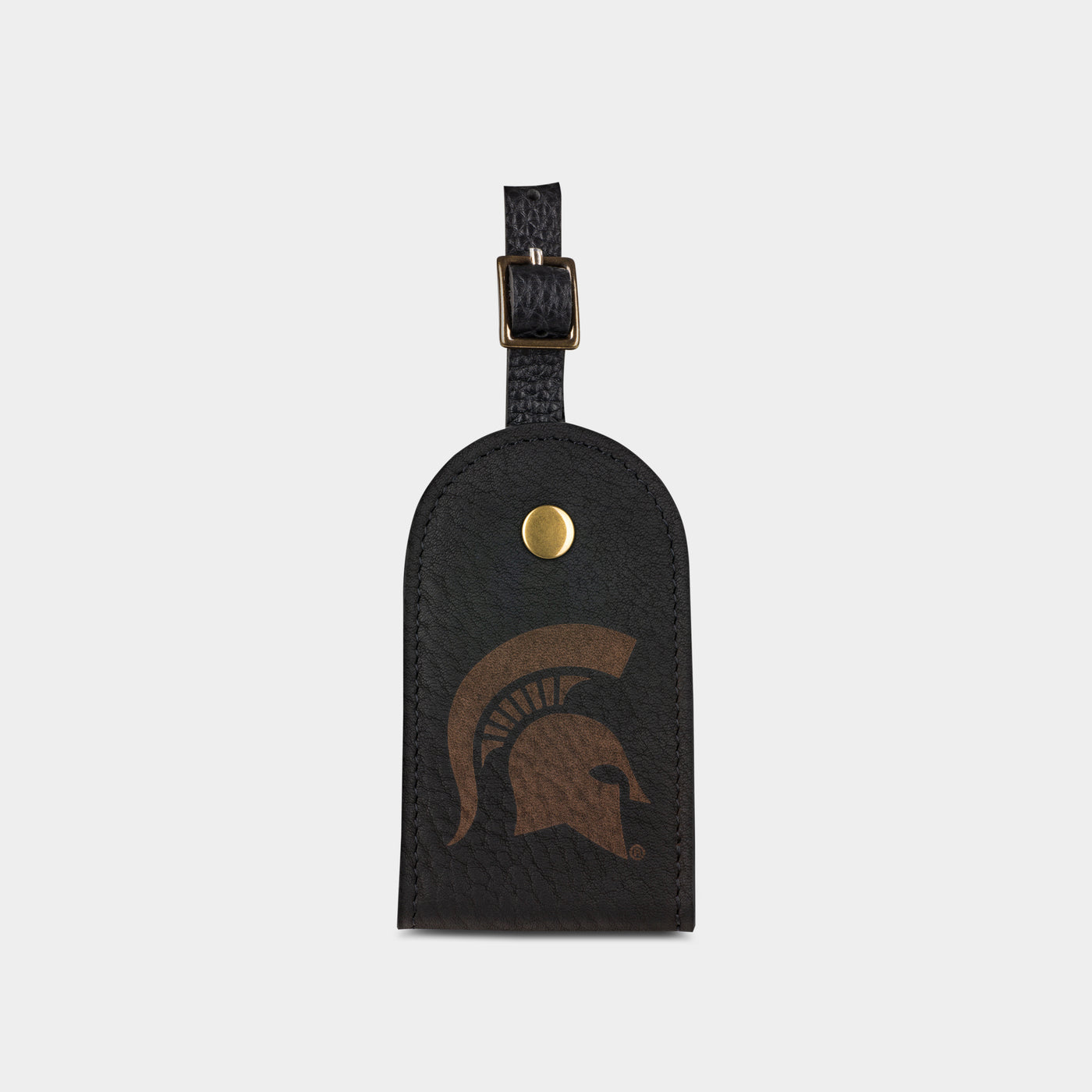 Michigan State “Spartan” Leather Luggage Tag | Heritage Gear